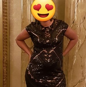 Express ladies size M gold and black cocktail dress